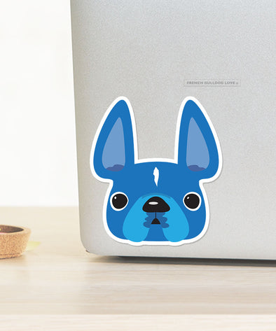 Blue / Large French Bulldog Sticker