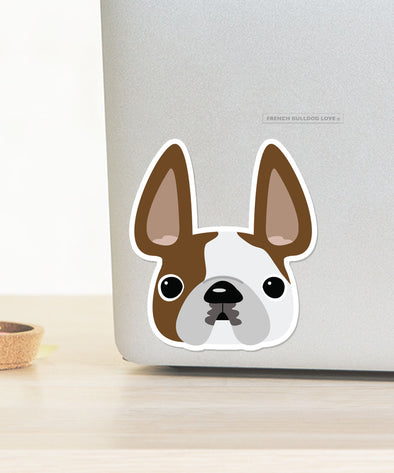 Red Pied / Large French Bulldog Sticker