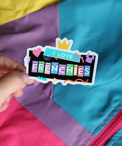 I Love Frenchies Waterproof Sticker