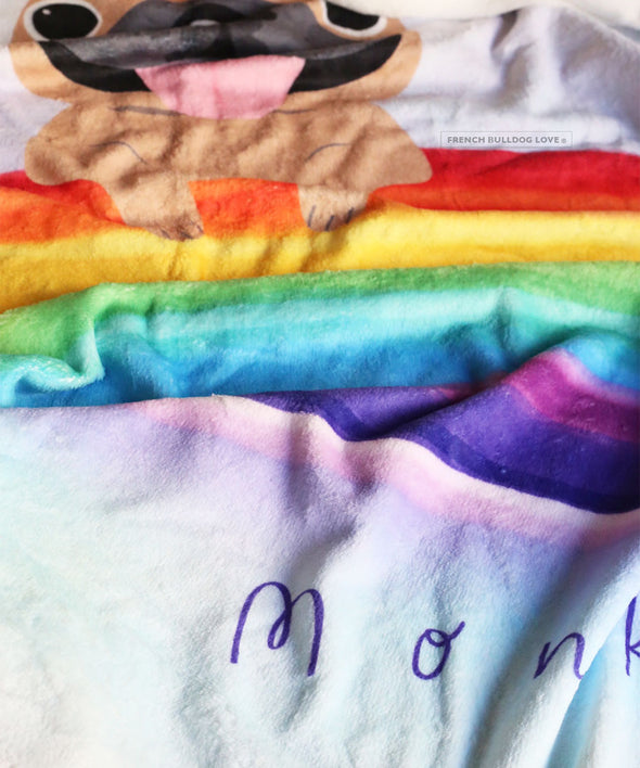 Rainbow Bridge Fleece Blanket - Two Dogs - Add Pet Names