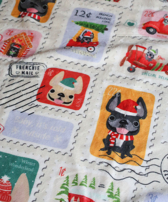 Holiday Stamps Fleece Blanket
