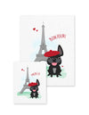 Bonjour/Merci 12 Card French Bulldog Eiffel Tower Set - French Bulldog Love - 13