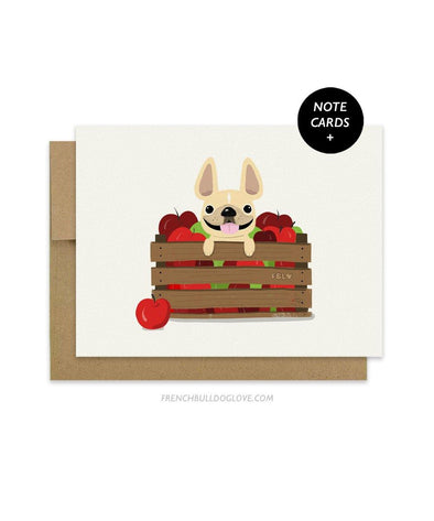 #100DAYPROJECT French Bulldog Note Cards Box Set of 12 - APPLES - French Bulldog Love