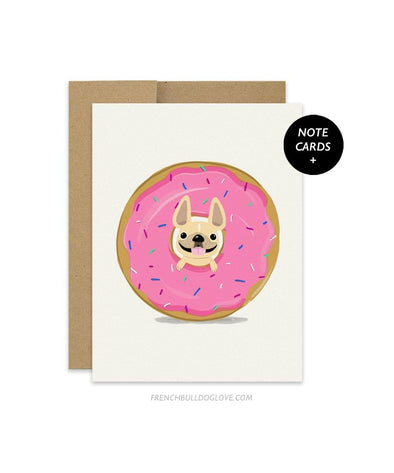 #100DAYPROJECT French Bulldog Note Cards Box Set of 12 - DONUT - French Bulldog Love