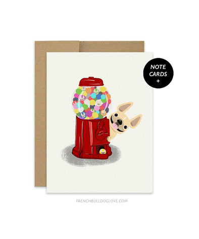 #100DAYPROJECT French Bulldog Note Cards Box Set of 12 -GUMBALLS - French Bulldog Love