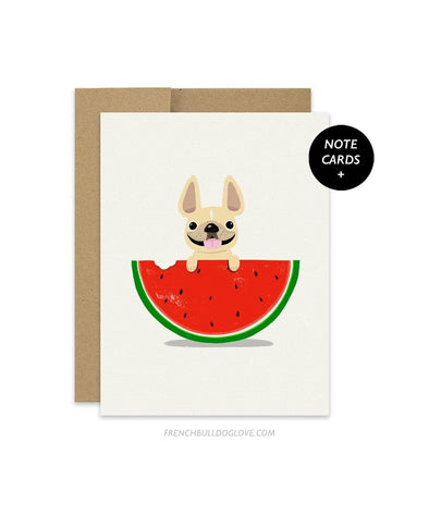 #100DAYPROJECT French Bulldog Note Cards Box Set of 12 - WATERMELON - French Bulldog Love