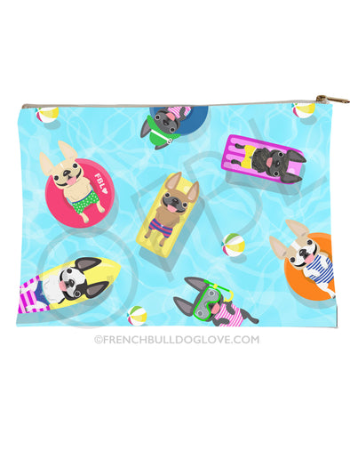 Frenchie Pool Party Accessory Pouch - Large
