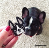 Frenchie Face Mini Keychain / Black & White Pied - French Bulldog Love - 6