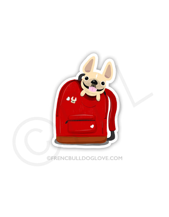 #100DAYPROJECT 38/100 - BACKPACK VINYL FRENCH BULLDOG STICKER - French Bulldog Love