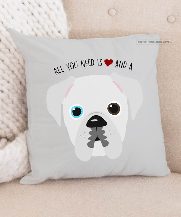 Boxer Pillow - All You Need is Love & a Boxer - Blue Eye