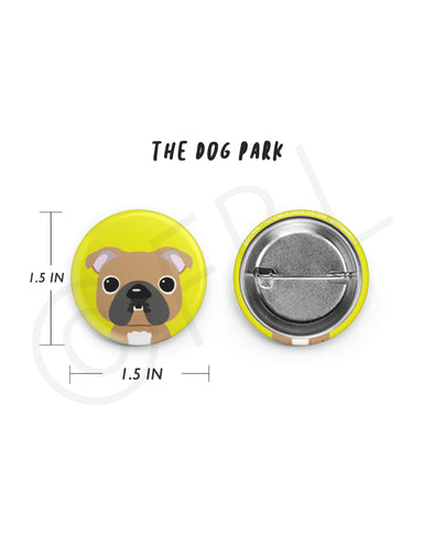 Mini Bulldog Button - 1.5 inch - Fawn