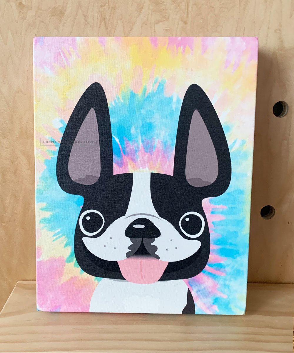 11x14 Premium Gallery Wrapped Canvas Tie Dye Classic Black