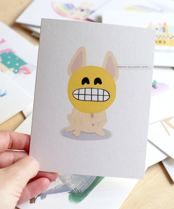 #100DAYPROJECT French Bulldog Note Cards Box Set of 12 - SMILEY - French Bulldog Love