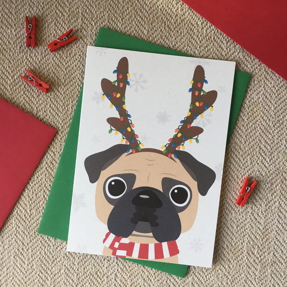 Pug - Festive Pups - 15 Card Holiday Box Set