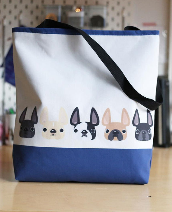 Five Little Frenchies French Bulldog Tote Bag