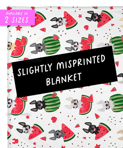 SLIGHTLY MISPRINTED Melons Fleece Blanket // FINAL SALE