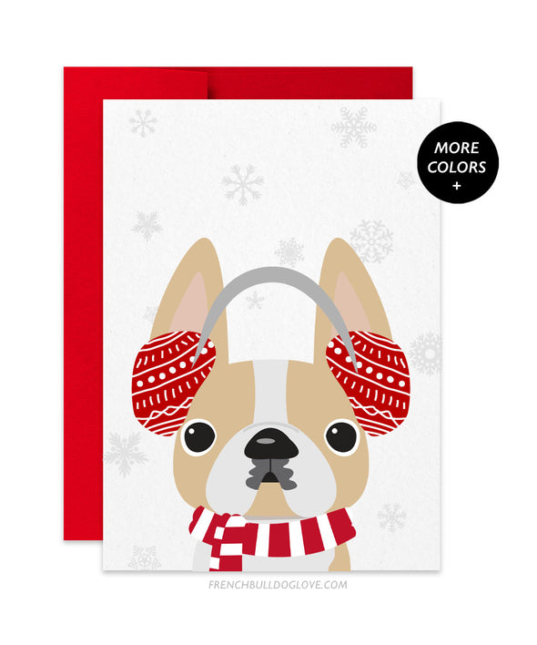 Puppy Muffs French Bulldog Holiday Card