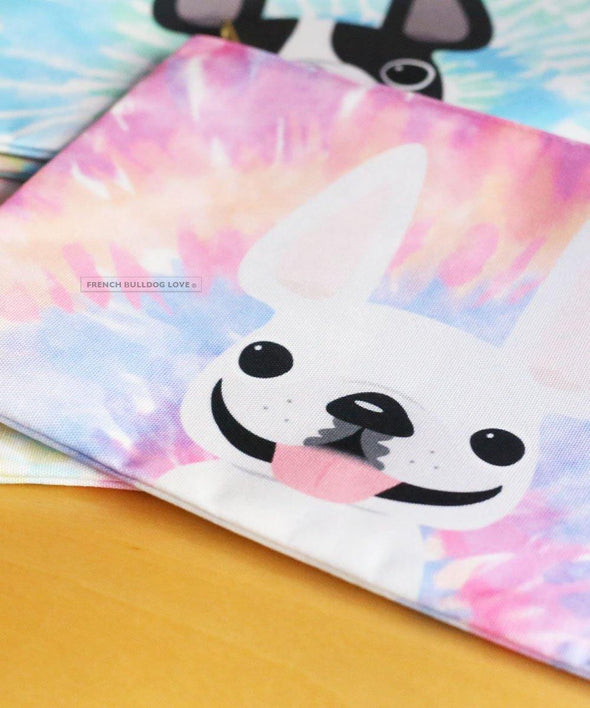 Tie Dye Frenchie Pouch - Pinks - Large - French Bulldog Love