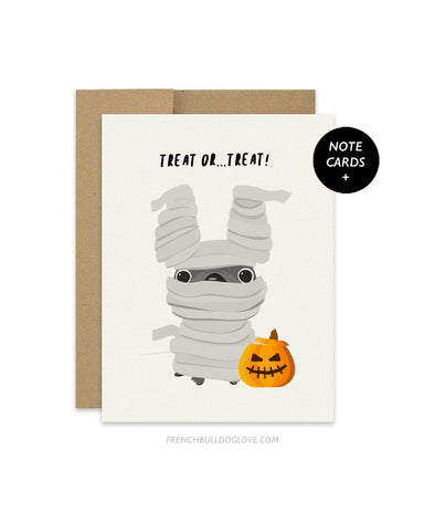 Mummy - French Bulldog Halloween Note Cards - Set of 12