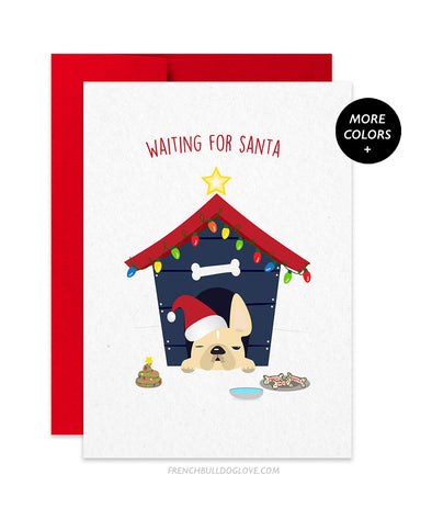 Waiting For Santa French Bulldog Holiday Christmas Card