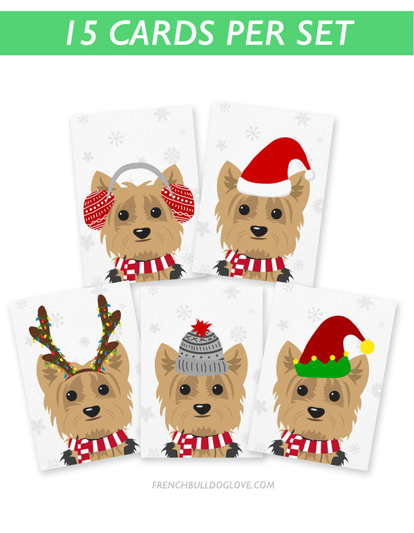 Yorkie - Festive Pups - 15 Card Holiday Box Set