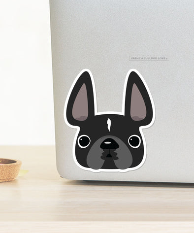 Black w White Stripe / Large French Bulldog Sticker