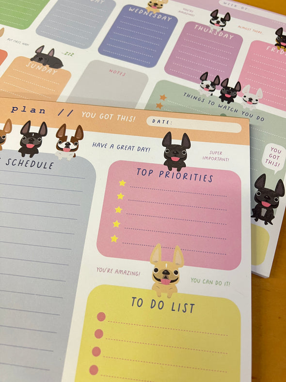 Happy Frenchies Daily Planner Pad