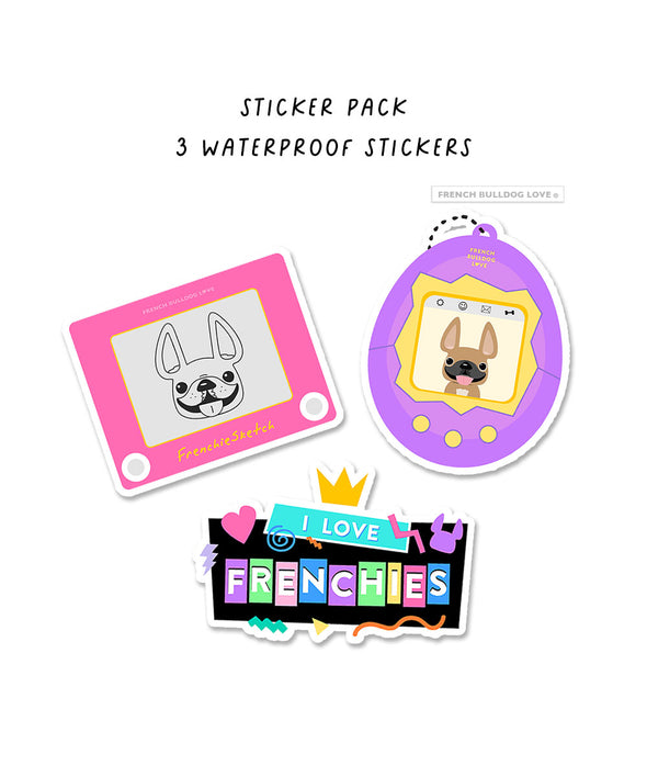 Virtual Pet Frenchie Waterproof Sticker - Fawn #10