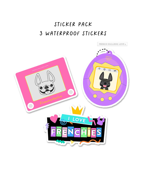 Virtual Pet Frenchie Waterproof Sticker - Brindle #19