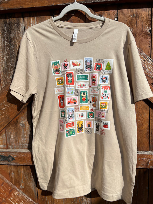MISPRINT - HOLIDAY STAMPS T SHIRT - LARGE