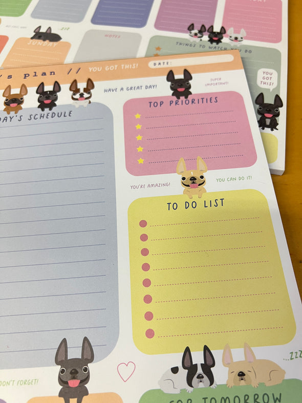 Happy Frenchies Daily Planner Pad