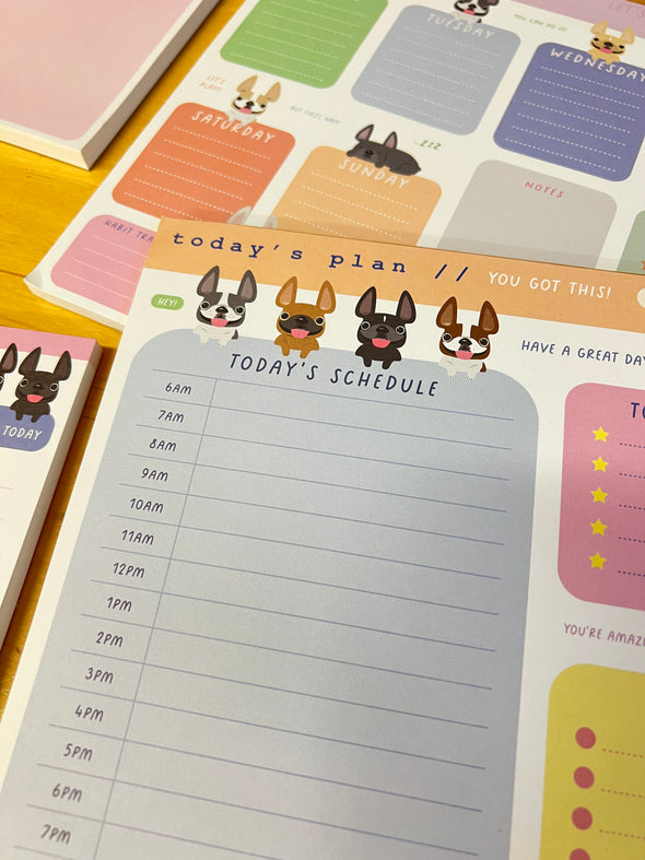 Happy Frenchies Daily Planner Pad