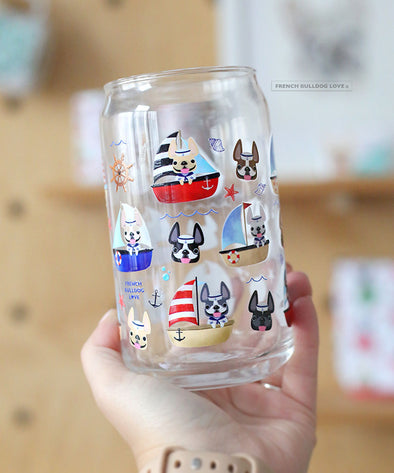 Frenchies Ahoy! Glass Can