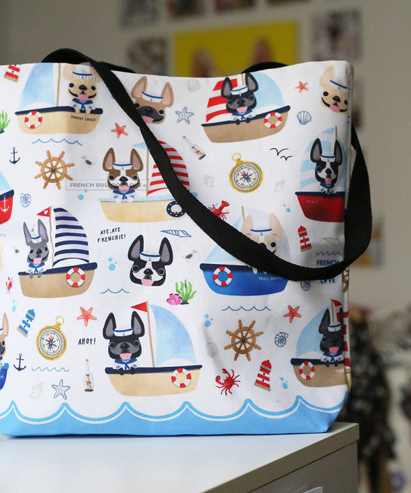 Frenchies Ahoy! Everyday Tote Bag