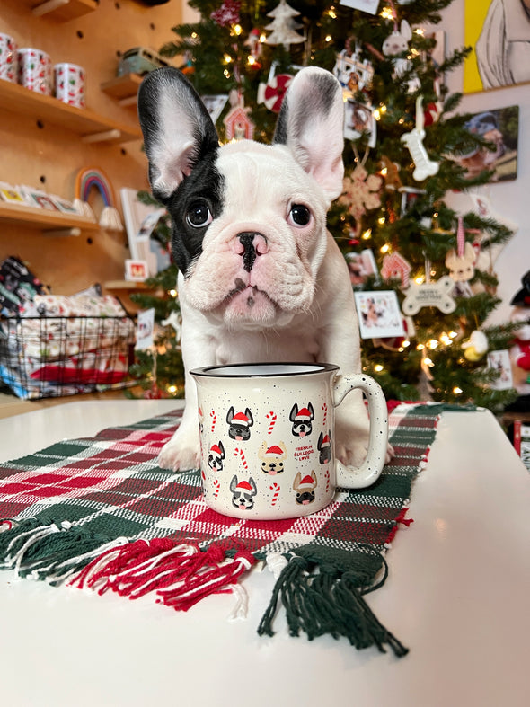 Candy Canes Ceramic Speckled Camper Mug - 13 oz