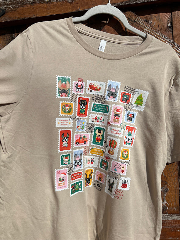 MISPRINT - HOLIDAY STAMPS T SHIRT - LARGE