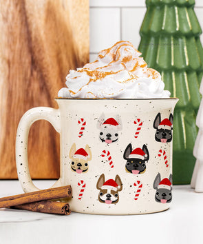 Candy Canes Ceramic Speckled Camper Mug - 13 oz