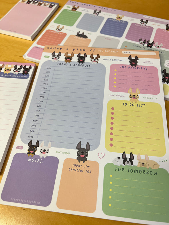 Happy Frenchies Daily Planner Pad