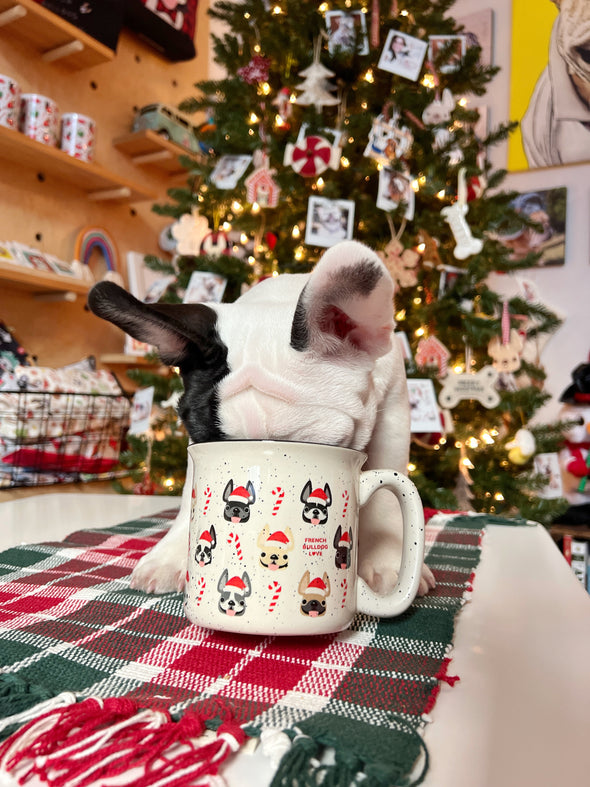 Candy Canes Ceramic Speckled Camper Mug - 13 oz