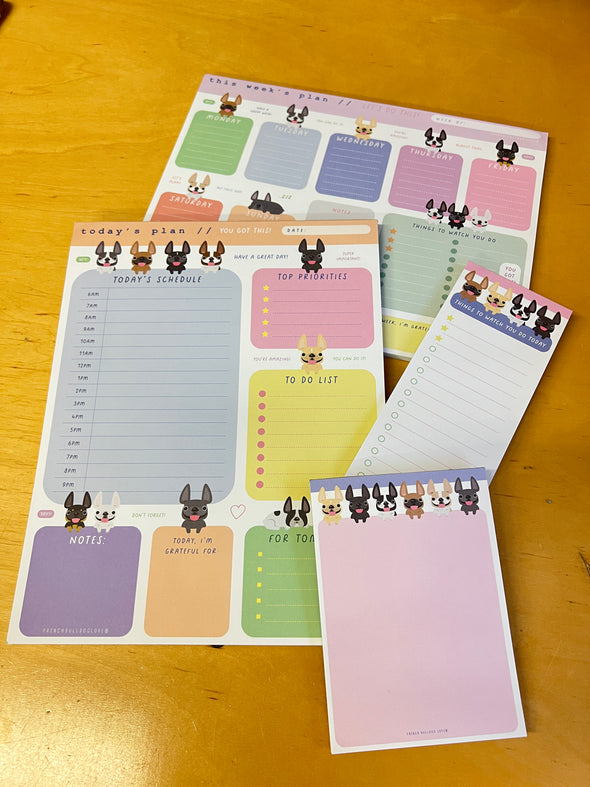 Happy Frenchies Daily Planner Pad