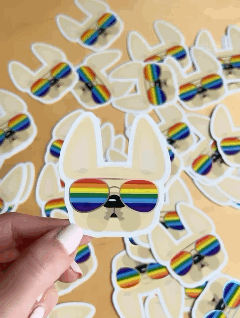 Frenchie Shades - PRIDE - Waterproof Holographic Sticker
