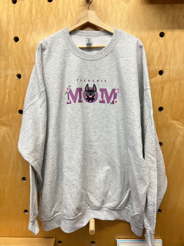 SAMPLE - FRENCHIE MOM SWEATSHIRT - BLACK FRENCHIE - 3XL - GREY