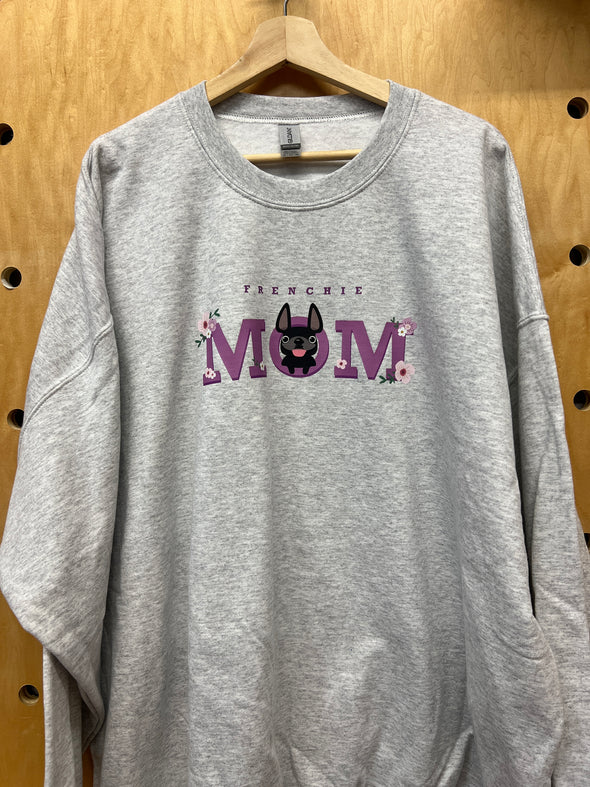 SAMPLE - FRENCHIE MOM SWEATSHIRT - BLACK FRENCHIE - 3XL - GREY