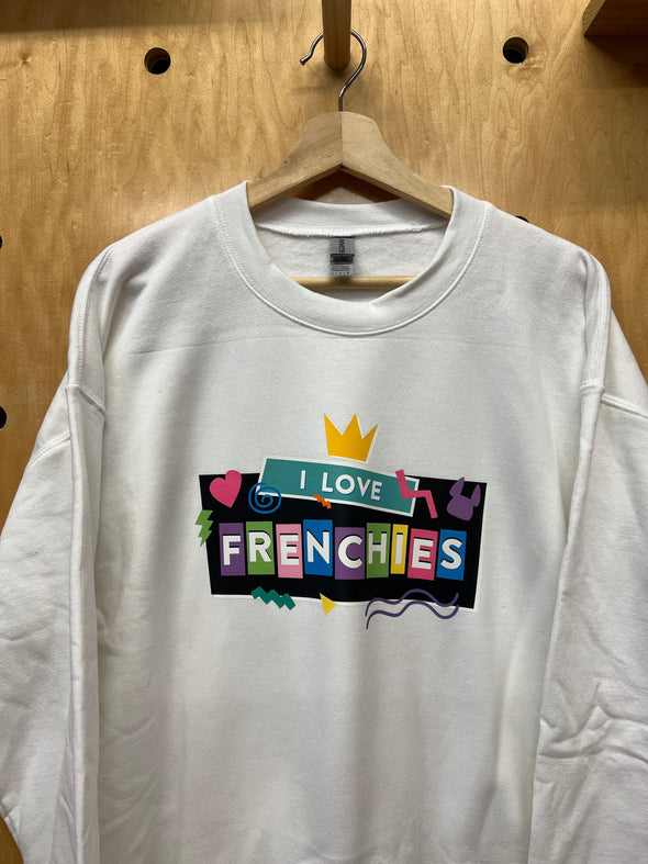 SAMPLE - I LOVE FRENCHIES SWEATSHIRT - LARGE - WHITE