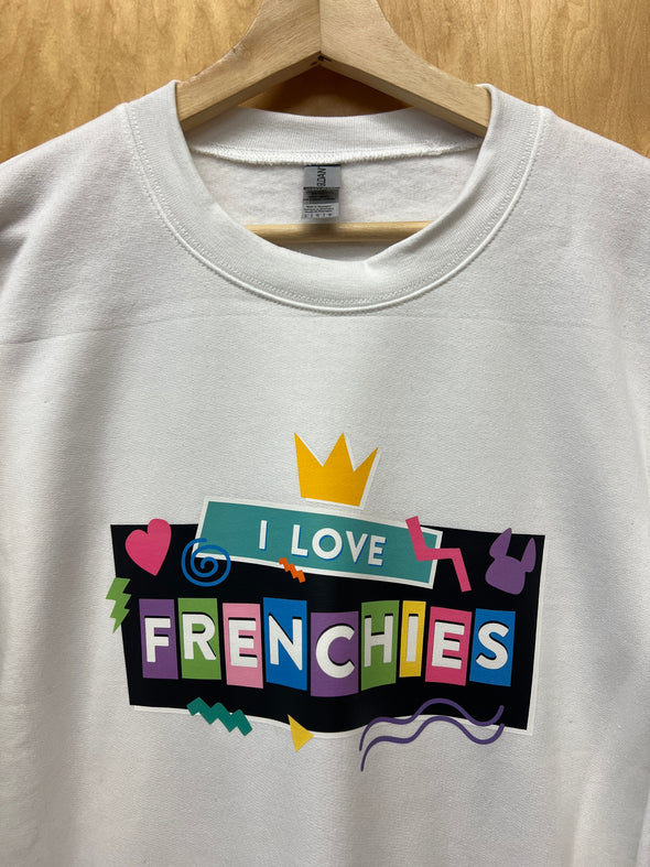 SAMPLE - I LOVE FRENCHIES SWEATSHIRT - LARGE - WHITE