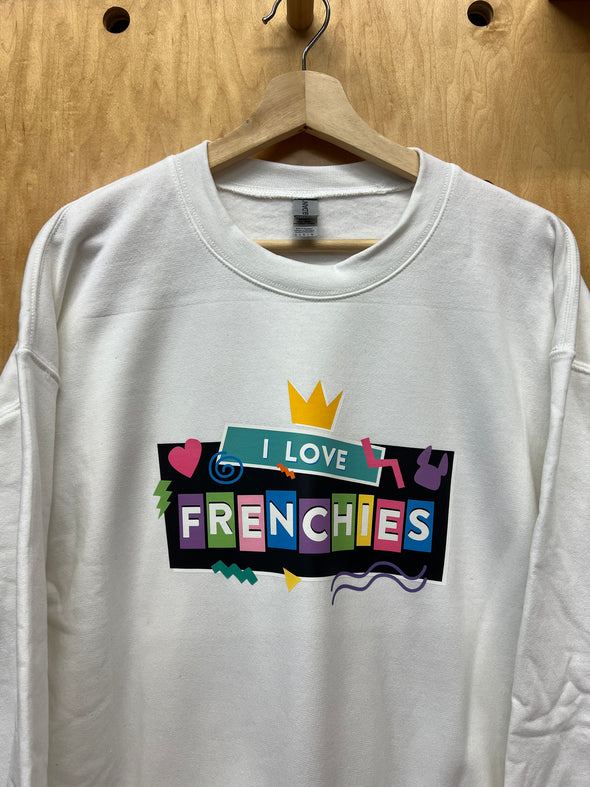 SAMPLE - I LOVE FRENCHIES SWEATSHIRT - LARGE - WHITE