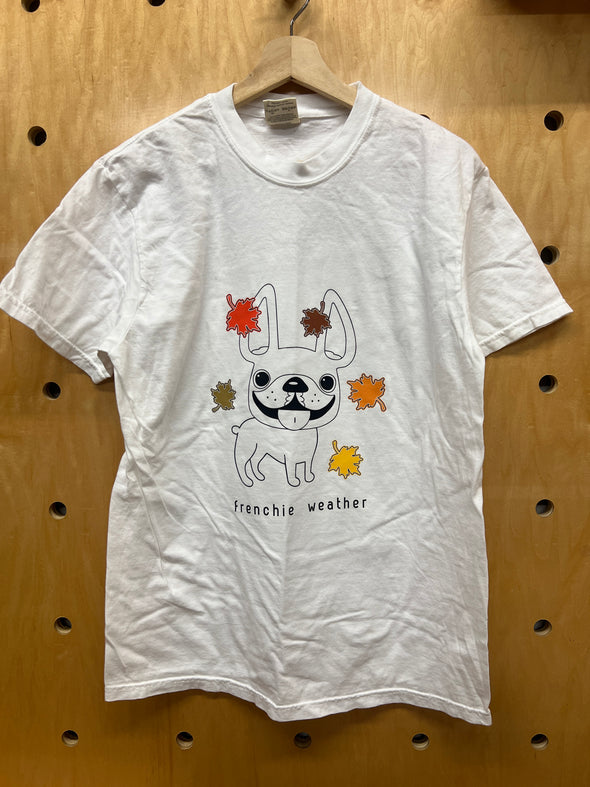 MISPRINT FRENCHIE WEATHER - MEDIUM - WHITE TEE