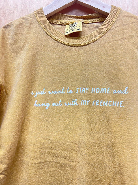 MISPRINT/SAMPLE - STAY HOME - MEDIUM - MUSTARD TEE