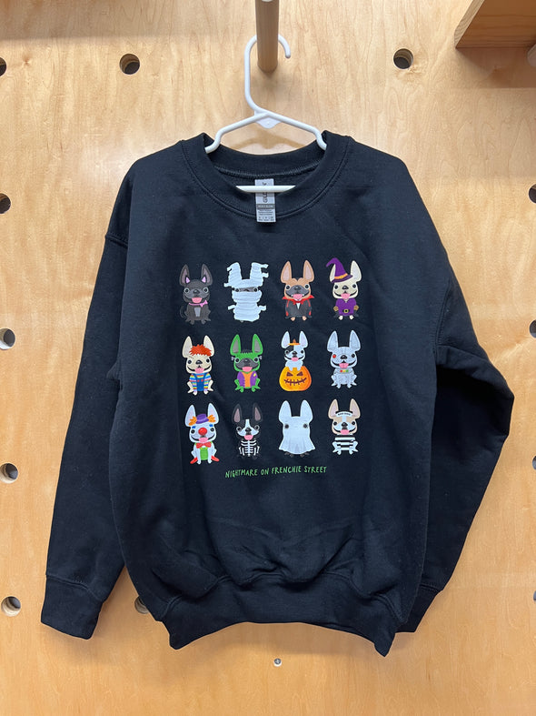 KIDS SAMPLE - NIGHTMARE ON FRENCHIE ST SWEATSHIRT - YOUTH SMALL - BLACK