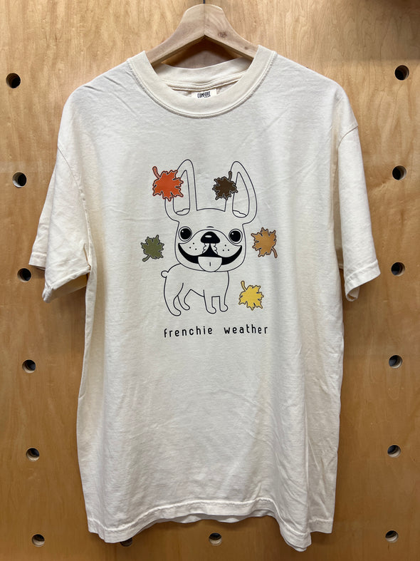 SAMPLE - FRENCHIE WEATHER T SHIRT - LARGE - IVORY